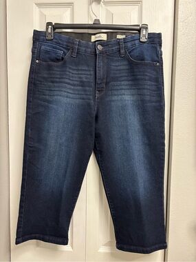 Angels Women's Dark Indigo Relaxed Fit Capri Jeans